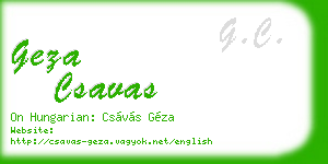 geza csavas business card